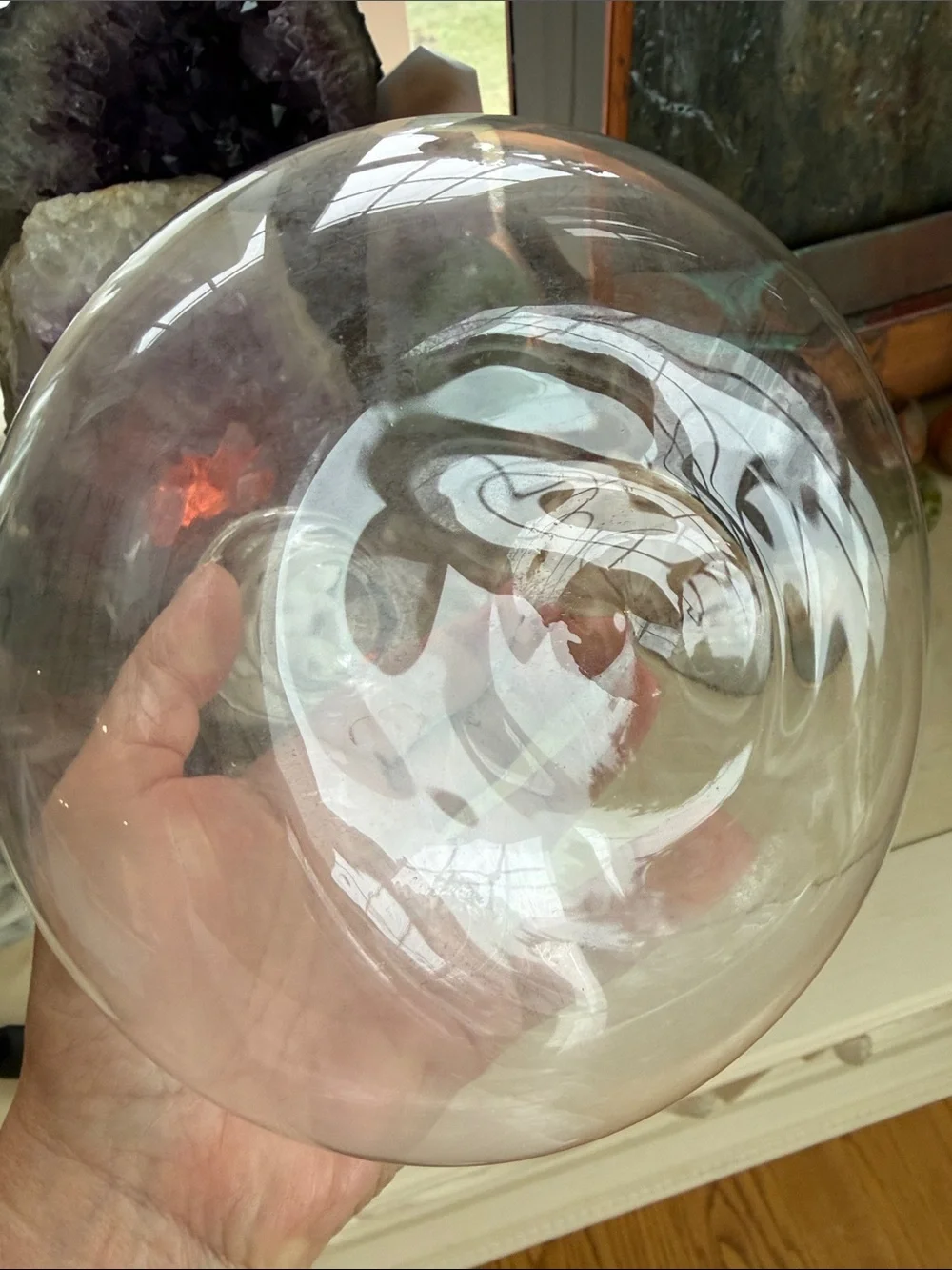 Clear Glass Bulb Vase - Transparent Globe Accent